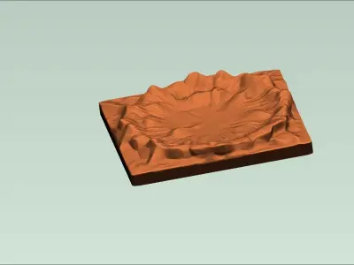 landing crater diorama 3D print model