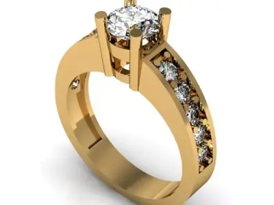 solitaire ring 3D print model