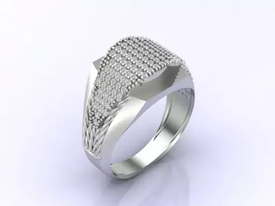 Print Ready STL 3DM  Gents Rings Diamond Men Ring  3D print model 231