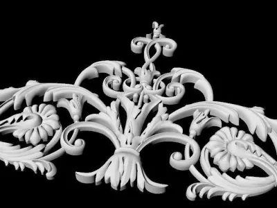 Central decor ornament for furniture 3D model 800
