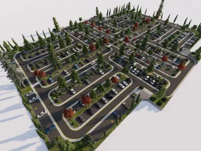 Parking-Parking Lot 3D model 13