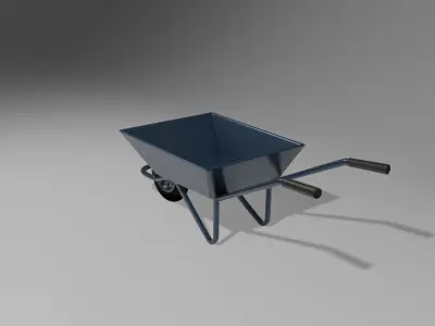 Wheelbarrow Pushcart Free low-poly 3D model