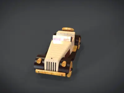 Classic Toy Roadster Low-poly 3D model