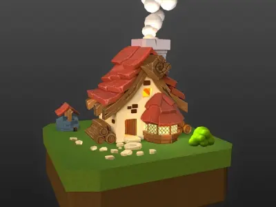 Cartoon house Free 3D model