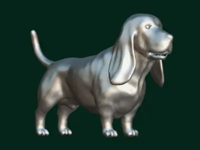 Basset Hound Dog Breed  3D model