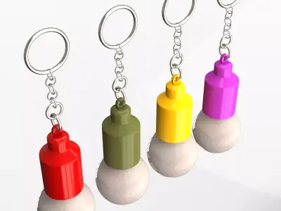 Festive Mini Pull Light Keychain 3D print model