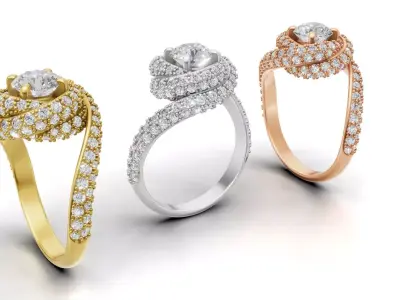 Trinity Ruban Solitaire Ring 14mm - 22 mm 3D print model