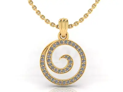 Round  stone Pendant 3D print model