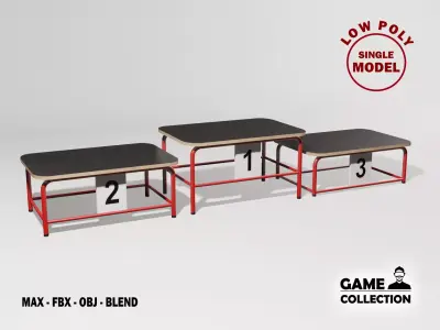 Sports Podiums Low-poly 3D model