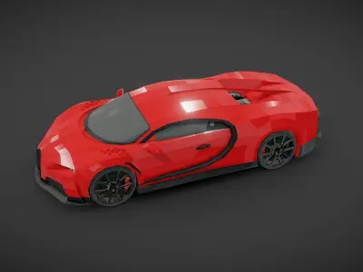Bugatti - Lowpoly Low-poly 3D model