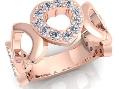 Woman Diamond Ring 3d Model Print  3D print model