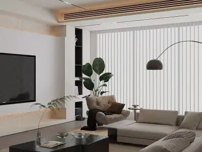 Light luxury living room 3D model purchase