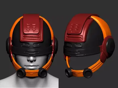 helmet high poly sculpt 3d printable  3D model 44