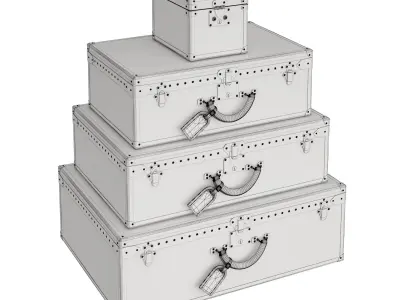 Louis Vuitton Suitcases 3D model