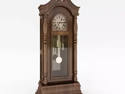 3D Retro Clock Model Low-poly 3D model