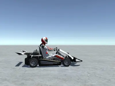 Low Poly Kart With Player 15 Low-poly 3D model