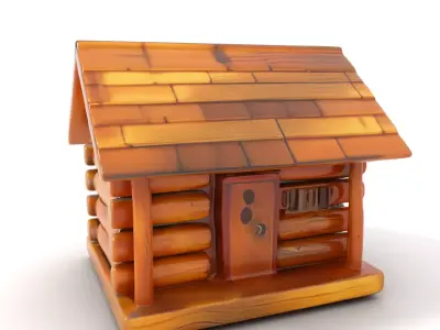 Rustic Log Cabin model pack Low-poly 3D model