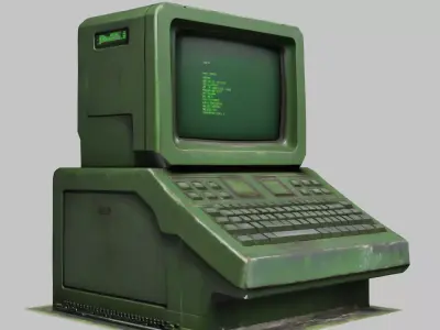 Retro Tech Computer Model Low-poly 3D model