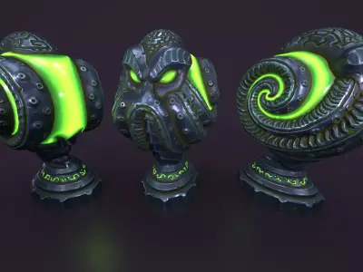 Ancient sphere Low-poly 3D model