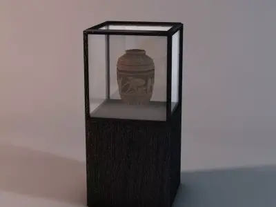 Display case with vase Low-poly 3D model