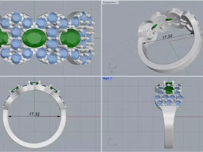 ring woman  3D print model 10