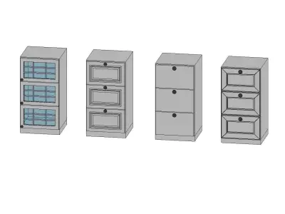 KITCHEN CABINETS - revit family - million possibilities Low-poly 3D model