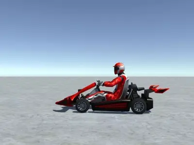 Low Poly Kart With Player 13 Low-poly 3D model