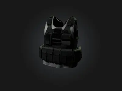 Tactical Vest Low-poly 3D model 8