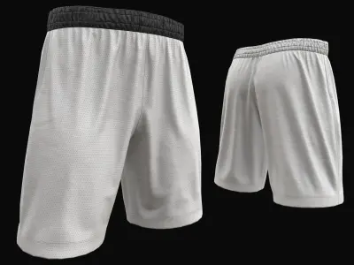 White shorts Low-poly 3D model