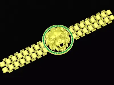 Luxury Tiger Head Bracelet with Box Chain for Jewelry  4126 3D print model