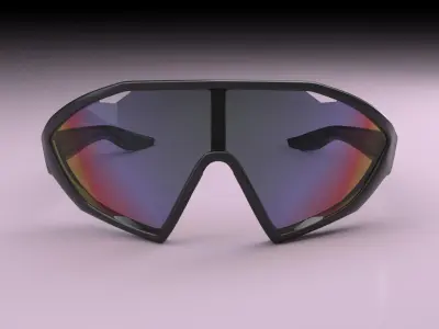 Prada Active PS 10US sport sunglasses  Low-poly 3D model