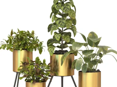 Metal Plant Set 05 3D model