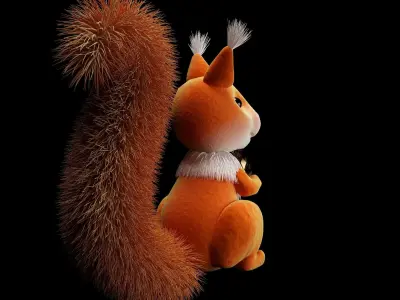 animal squirrel holding egg 3D model