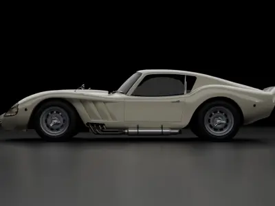 1960s  Le Mans Style GT Racing Classic Coupe Low-poly 3D model