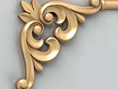 Carved decor corner 012 3D model