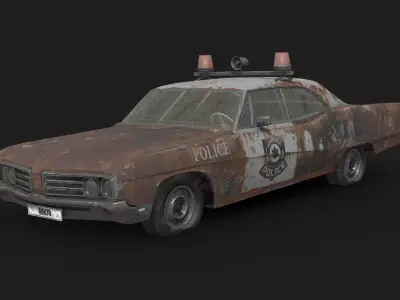 Abandoned Car - Buick Wildcat Police Car Low-poly 3D model