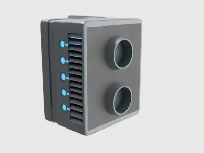 Futuristic Sci-Fi Fridge Free 3D model