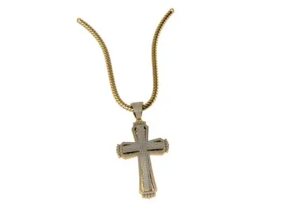 hip hop style cross with full diamond   3D print model