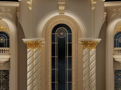 Royal Decorative Palace Facade 3D model