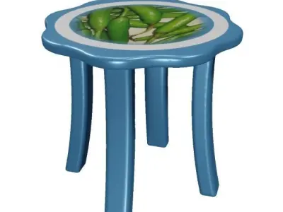 Astonishing Round Flower Table 3D model
