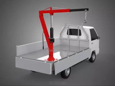 FOLDABLE MANUAL HYDRAULIC LIFTER JIB CRANE DROPSIDE PICKUP TRUCK 3D model