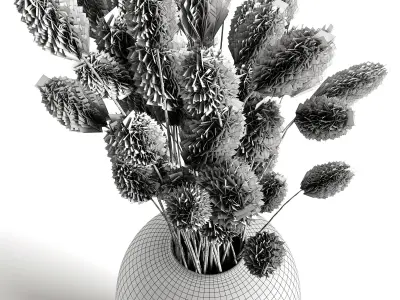 A bouquet of lagurus 3D model