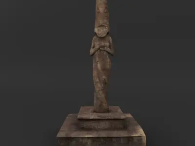 Idol A wooden statue 3D model