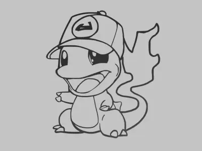 Charmeleon Wall Silhouette 01 3D print model