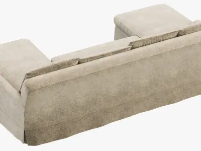 Restoration Hardware Belgian Classic Roll Arm U-Chaise sectional 3D model