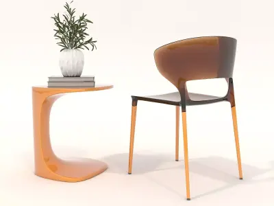 Modern Coffee Table and Chair 4 3D model
