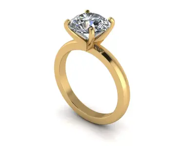 Solitaire Diamond Engagement Ring R1 3D print model purchase