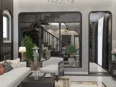 Indochina kitchen-living room 3D print model