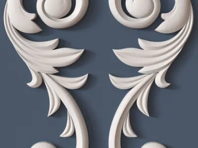 Decorative Scroll 3D model 2