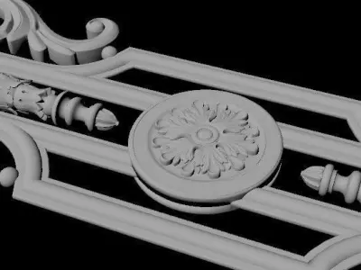 baluster ornate gold door handle 3D model